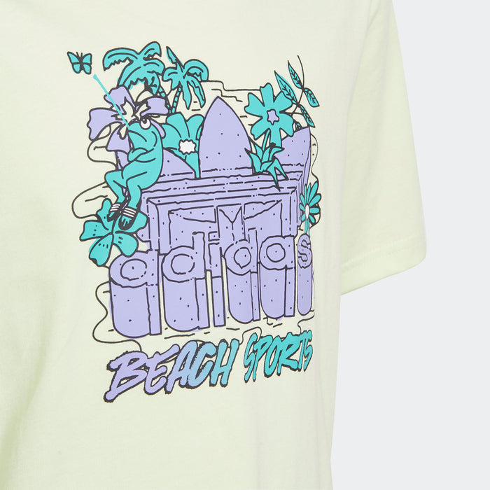 adidas Originals Graphic Stoked Beach Tee | Yellow | Kid's