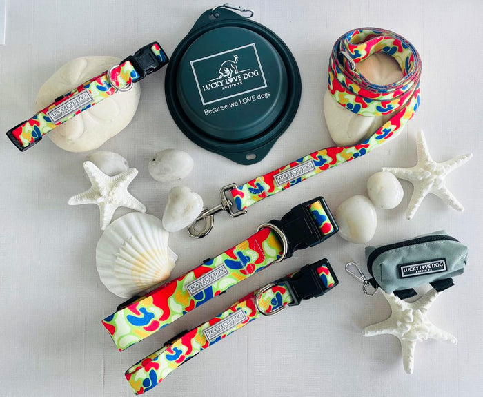 camo bright colors collar leash