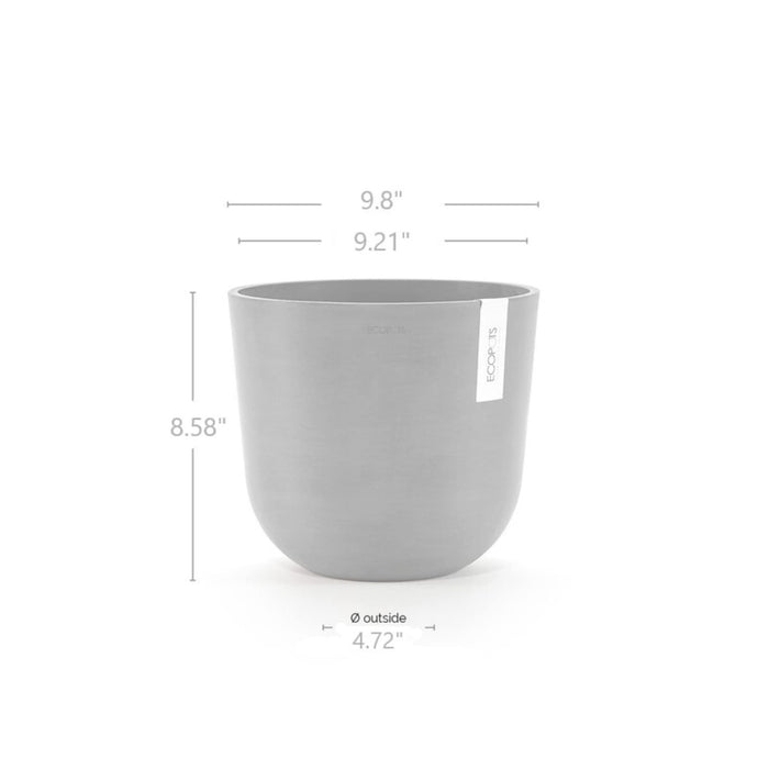 Oslo Small Round Planter - 9.8 in x 9.8 in x 8.5 in - Grey - Grey,9.75 in x 9.75 in x 8.5 in,Planter Only