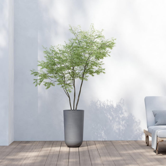 Oslo Medium Round Planter - 13.8 in x 13.8 in x 20.3 in - Grey - Grey,13.75 in x 13.75 in x 20.25 in,Planter Only