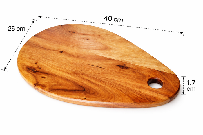 "Oval Mango Wood Chopping & Serving Board – Perfect for Kitchen & Table Use (40x25x1.7 cm)"