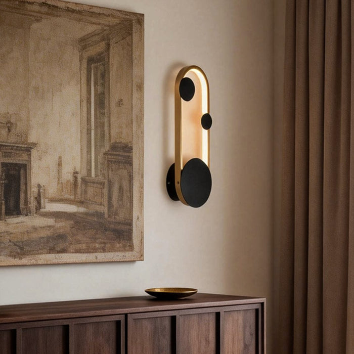 Oval Round LED Wall Sconce Iron Aluminum 3CCT Modern Art Bedroom Living Room Black Gold White | NordaLight