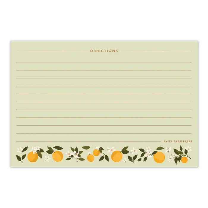 Paper Farm Press Orange Orchard Recipe Box