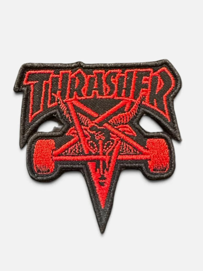 Parche Thrasher Skategoat Negro Rojo