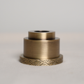 Peacock Repoussé Brushed Brass Taper Candle Holder