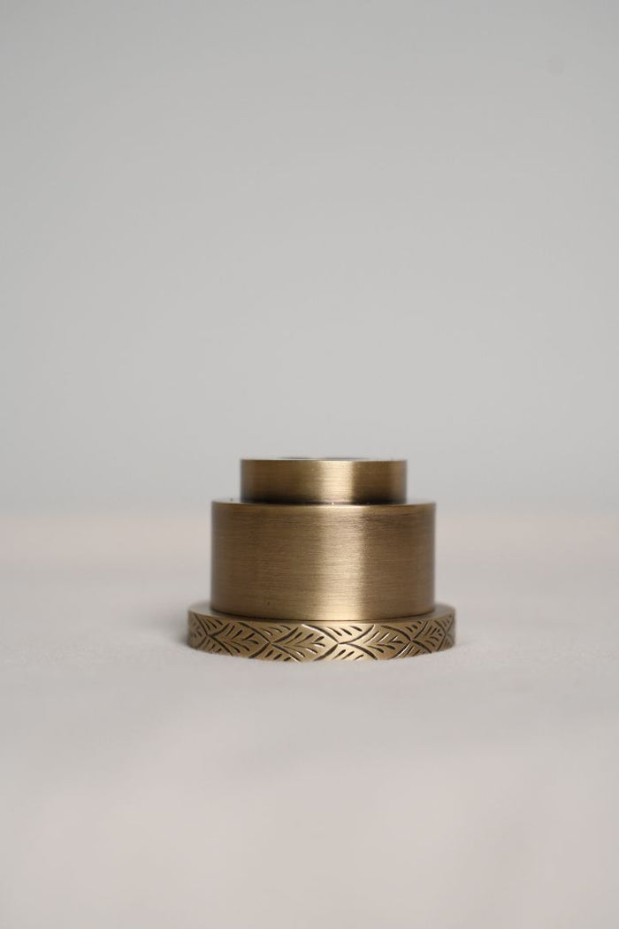Peacock Repoussé Brushed Brass Taper Candle Holder