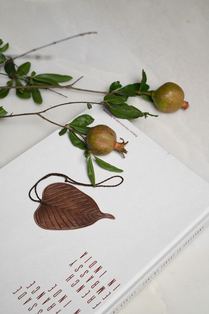Peepal Leaf Antique Copper Repoussé Bookmark