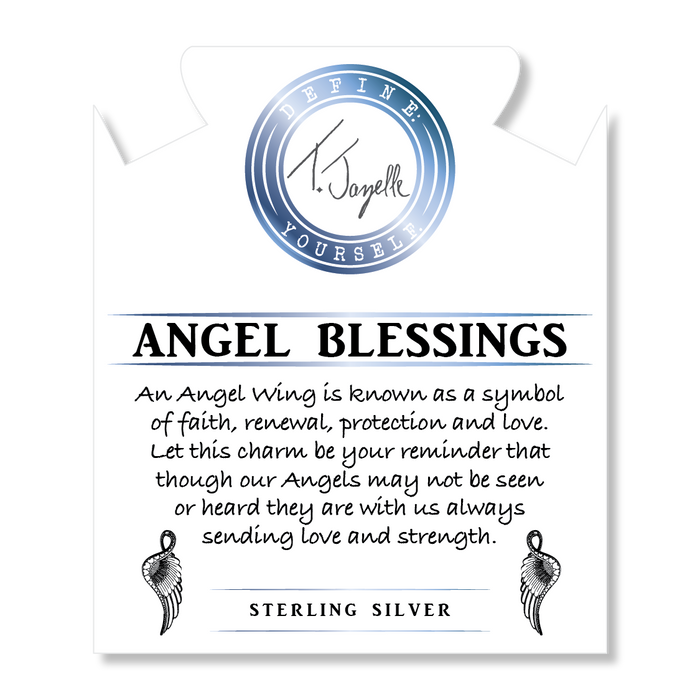 Peruvian Amazonite Stone Bracelet with Angel Blessings Sterling Silver Charm