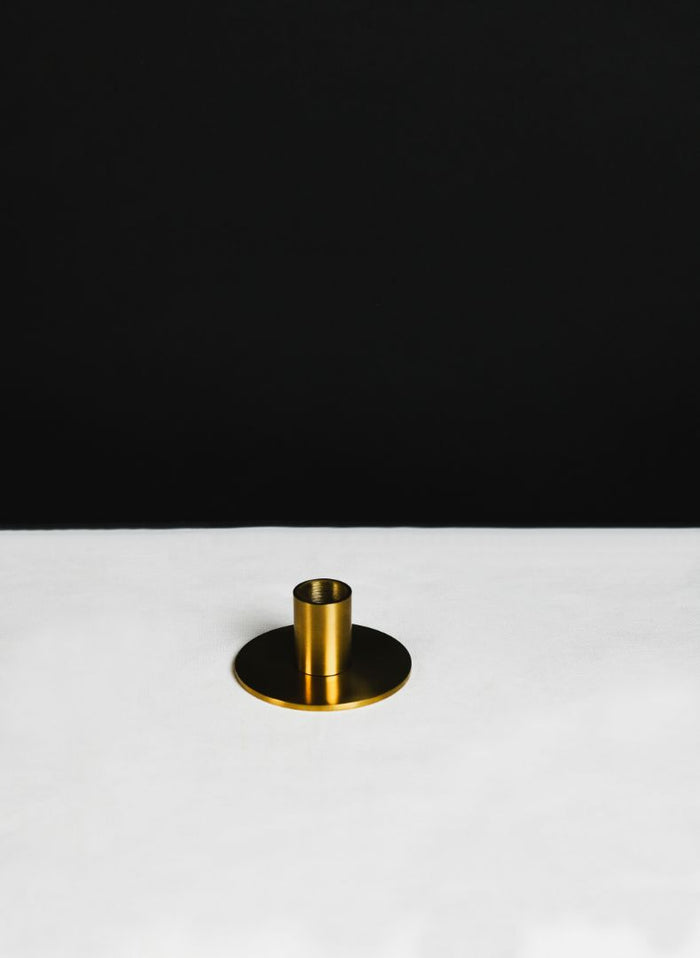 Piano Round Brass Taper Candle Holder