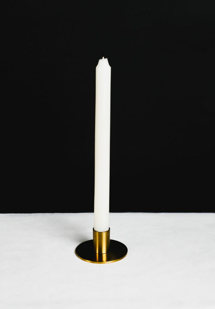 Piano Round Brass Taper Candle Holder