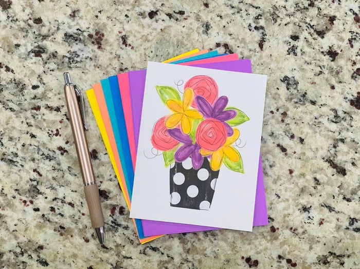 Polka Vase Note Cards