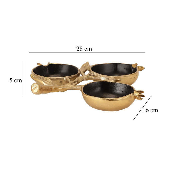 Pomegranate Metal Leaf Platter – Elegant Dining Tray