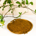 Pomegranate Repoussé Burnished Brass Serving Platter
