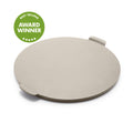 Taupe round pizza baker with handles and a Best Selling Award Winner badge visible.