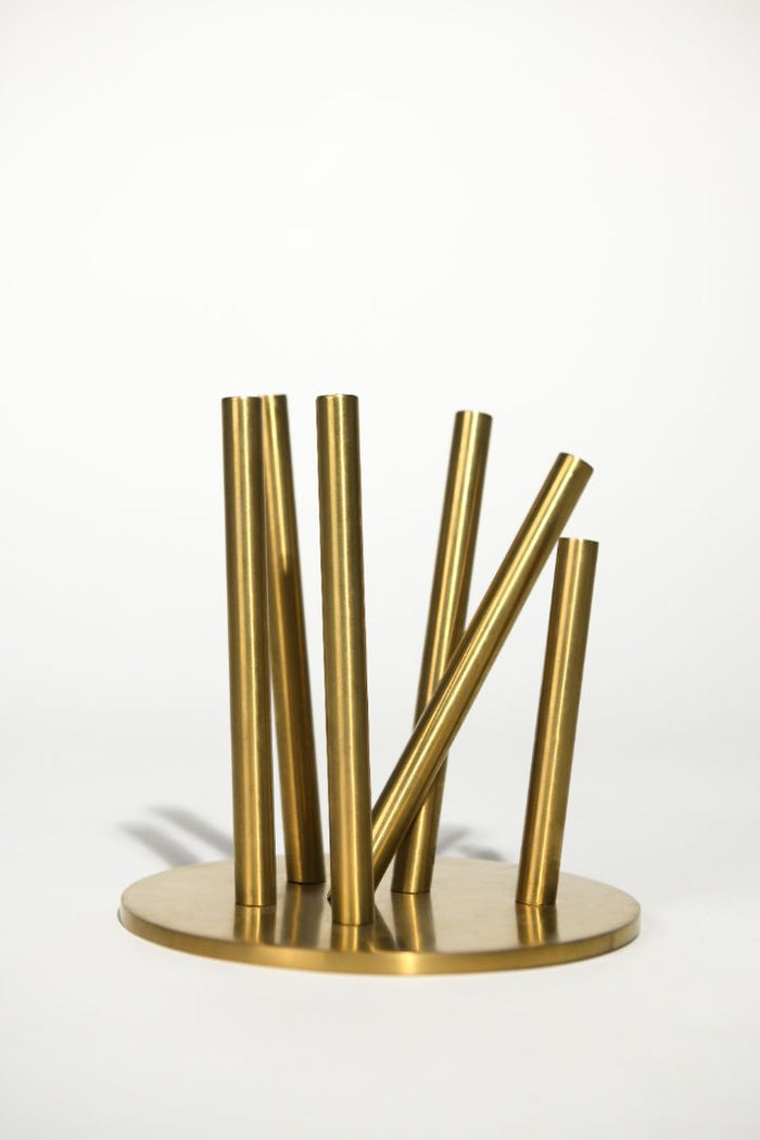 Quick-Fix Brushed Brass Stem-Support Vase