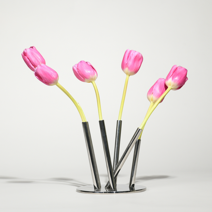 Quick-Fix Chrome Stem-Support Vase