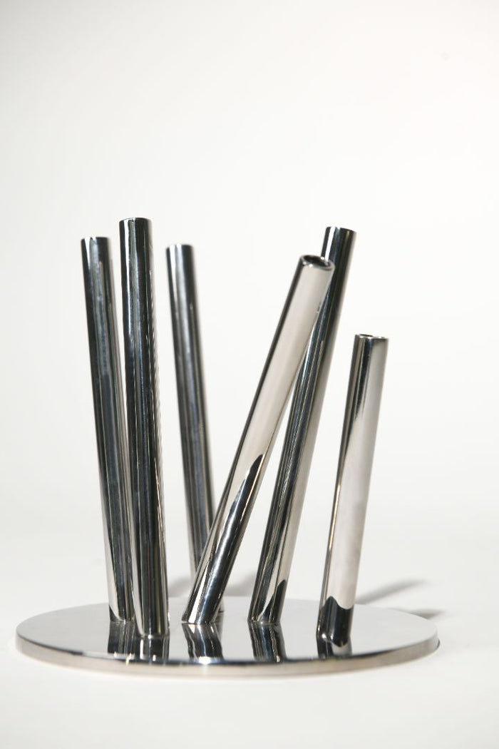 Quick-Fix Chrome Stem-Support Vase