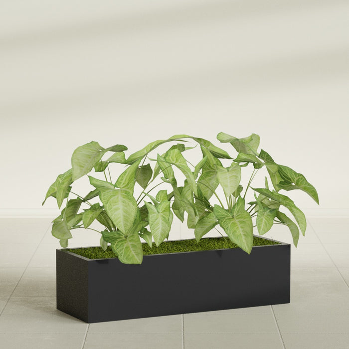 Reade Small Tabletop Rectangle Fiberglass Planter - 18 in x 6.5 in x 5 in - Matte Black - Matte Black,18.5 in x 6.5 in x 5 in