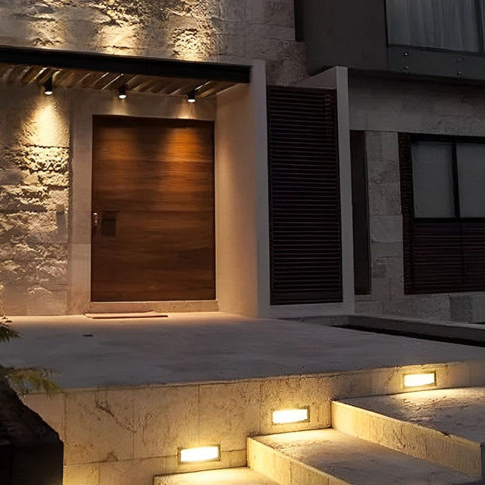 Recessed LED Outdoor Step Light Aluminum Tempered Glass 3 CCT Dual Voltage IP65 Hardwired | NordaLight