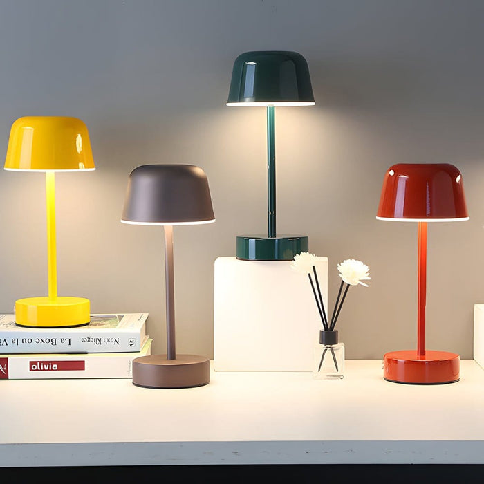 Rechargeable Hat Style Metal Table Lamp 3-Color Tunable Touch Control 9H Battery 4 Colors | NordaLight