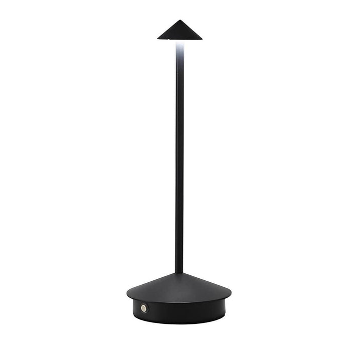 Rechargeable Mushroom Table Lamp Slim Aluminum Pina Cordless Touch Stepless Dimming 12H Black or Gold | NordaLight