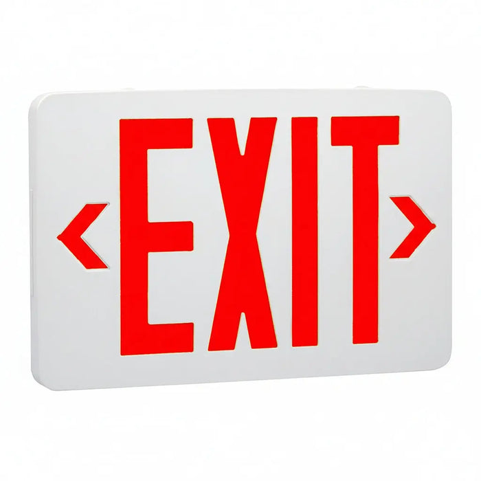 Red LED Exit Emergency Sign Light - Standard - Battery Backup, Dual LED Lamp ABS Fire Resistance UL-Listed 120-277V (RED EXIT SIGN) TANLITE