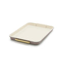 Reserve 13″ x 9″ quarter sheet pan in light tan nonstick aluminized steel with gold-toned side handles.
