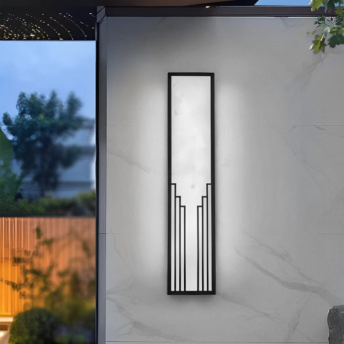 Retro Art Deco Outdoor Wall Sconce Black Stainless Steel LED 3 Sizes IP65 | NordaLight