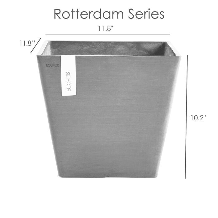 Rotterdam Small Square Planter - 11.75 in x 11.75 in x 10.25 in - Dark Grey - Dark Grey,11.75 in x 11.75 in x 10.25 in,Planter Only