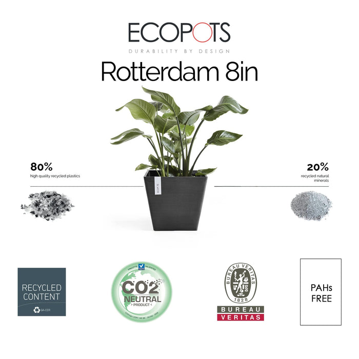 Rotterdam Small Square Planter - 19.75 in x 19.75 in x 17.25 in - Taupe - Taupe,19.75 in x 19.75 in x 17.25 in,Planter Only