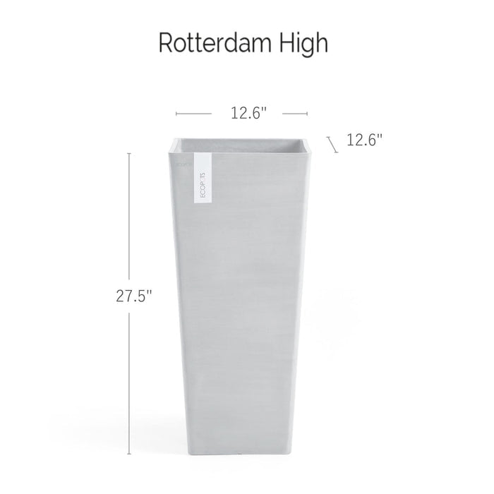 Rotterdam Medium Tall Square Planter - 12.25 in x 12.25 in x 22 in - Dark Grey - Dark Grey,12.25 in x 12.25 in x 22 in,Planter Only