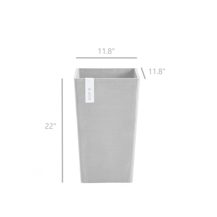 Rotterdam Medium Tall Square Planter - 12.25 in x 12.25 in x 22 in - Dark Grey - Dark Grey,12.25 in x 12.25 in x 22 in,Planter Only
