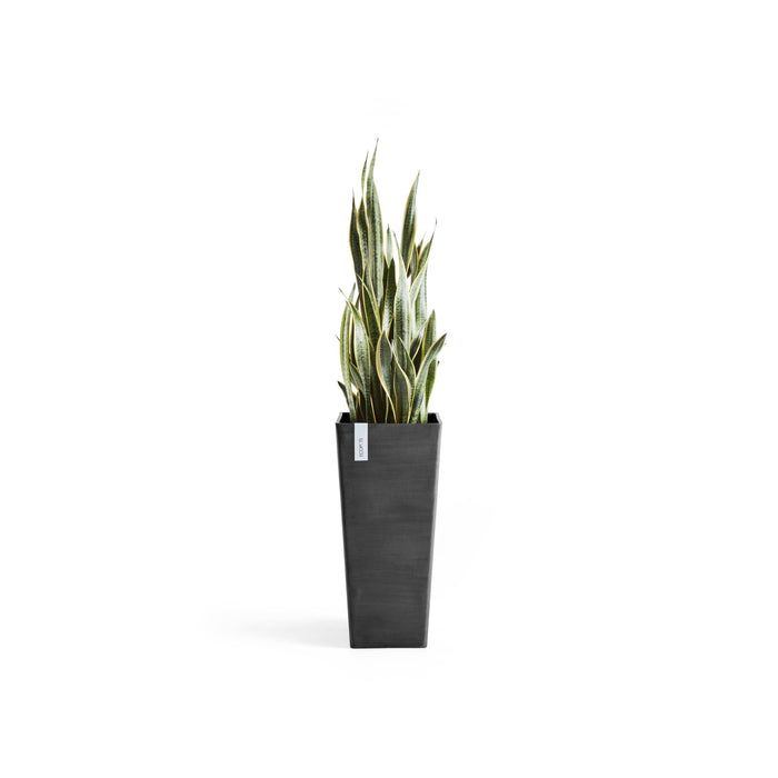 Rotterdam Medium Tall Square Planter - 12.6 in x 12.6 in x 27.5 in - Dark Grey - Dark Grey,12.5 in x 12.5 in x 27.5 in,Planter Only