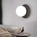 Round Glass Ball LED Wall Sconce Modern Gold Black Bedroom Living Room 12W | NordaLight