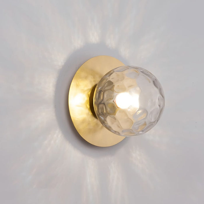 Round Glass Ball LED Wall Sconce Modern Gold Black Bedroom Living Room 12W | NordaLight