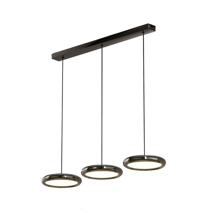 Round Iron and Acrylic Disc Pendant Light in Black or Chrome with 3-Step Colour Temperature | NordaLight