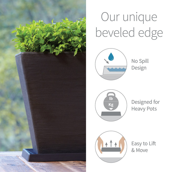 Round Universal Saucer - 22in OD, 19.8in ID - Weathered Terracotta - Weathered Terracotta,22" Ext. (19.8" Int.)