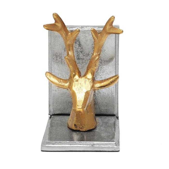 Rustic Deer Antler Bookend for Shelves