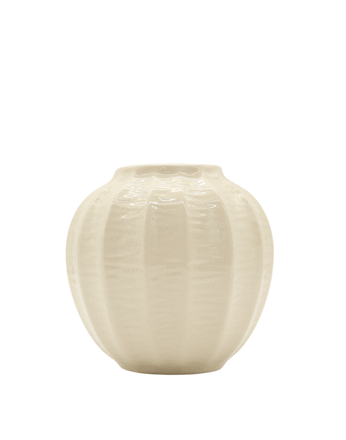 Saba White Glazed Melon Vase | Available in 2 Sizes