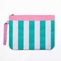 San Blas Stripe Wet Dry Bag 12x9 Emerald and Pink