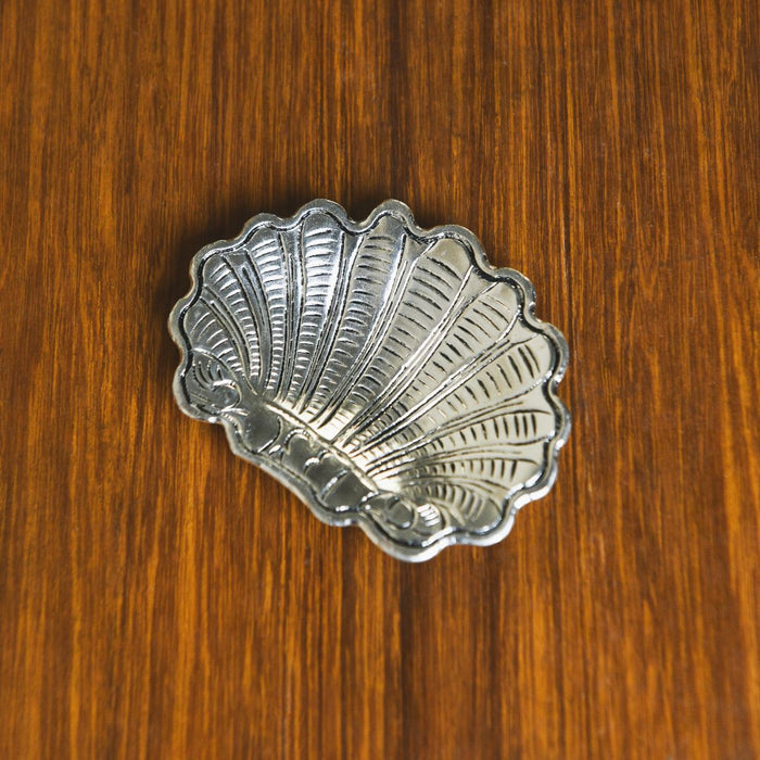 Scallop Shell Repoussé Burnished Brass Trivet & Catchall