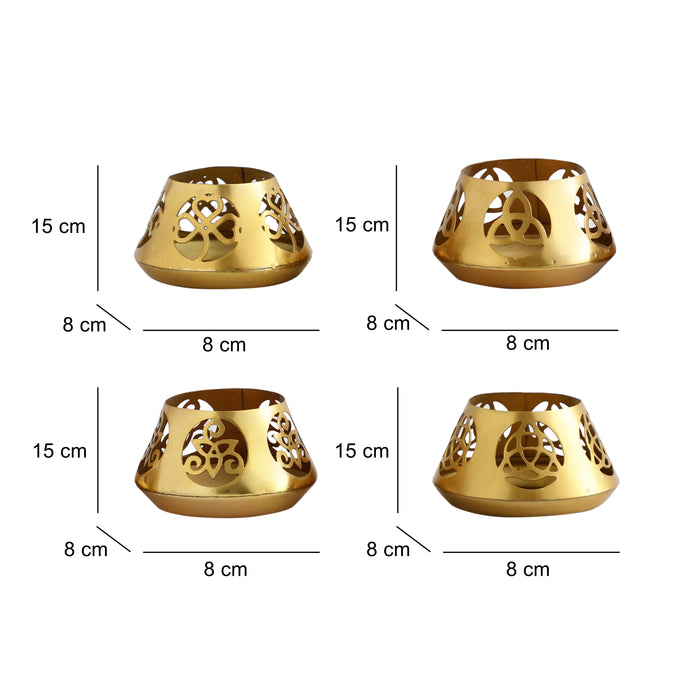 Sharingan Roshni: Gold & Black T-Light Holder for Mystical Aura