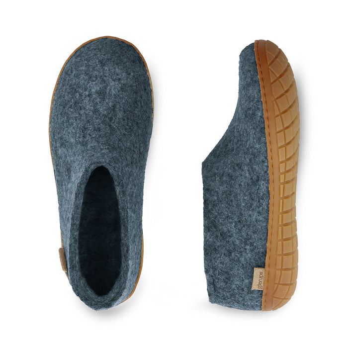 Shoe with natural rubber sole - honey - Denim