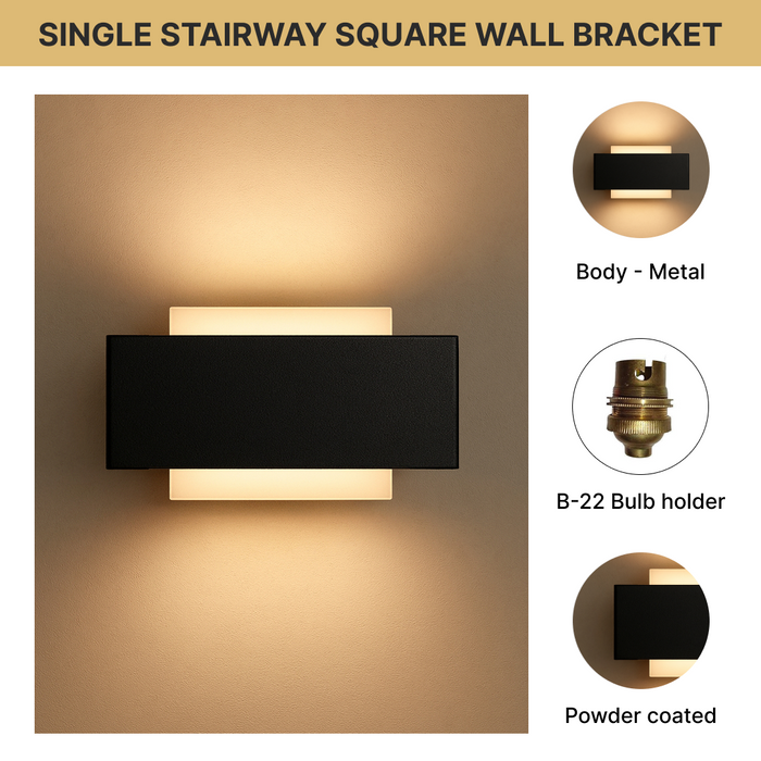 Single Stairway Square Wall Bracket