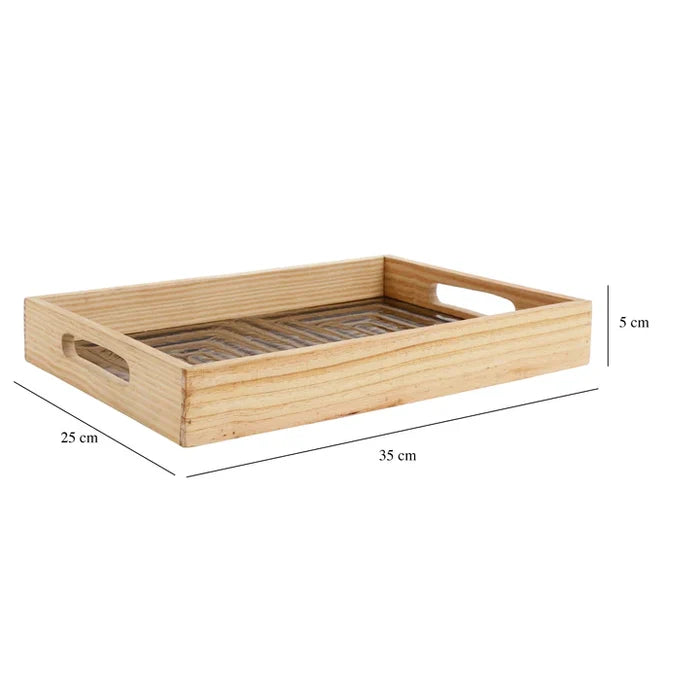 Sleek Hugo Brown Serving Glass Tray | Ideal for Home Styling and Organization