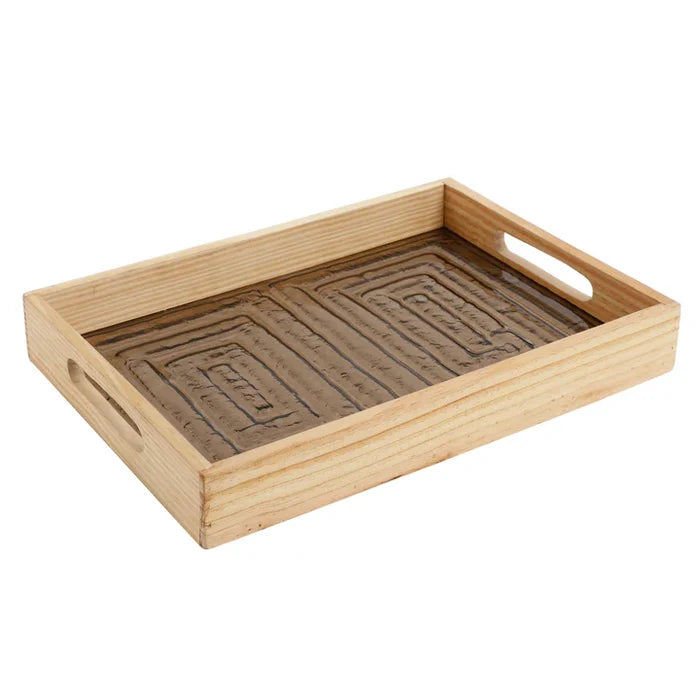 Sleek Hugo Brown Serving Glass Tray | Ideal for Home Styling and Organization