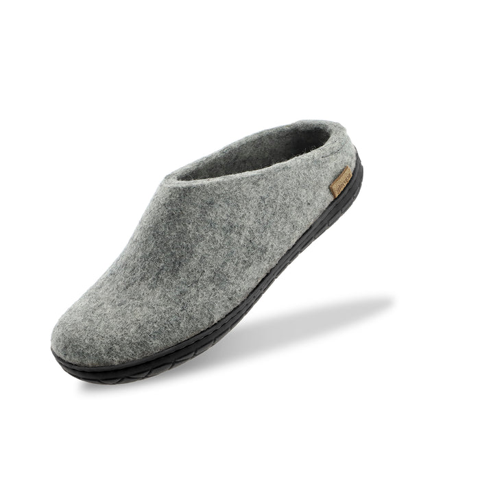 Slip-on with natural rubber sole - black - Grey