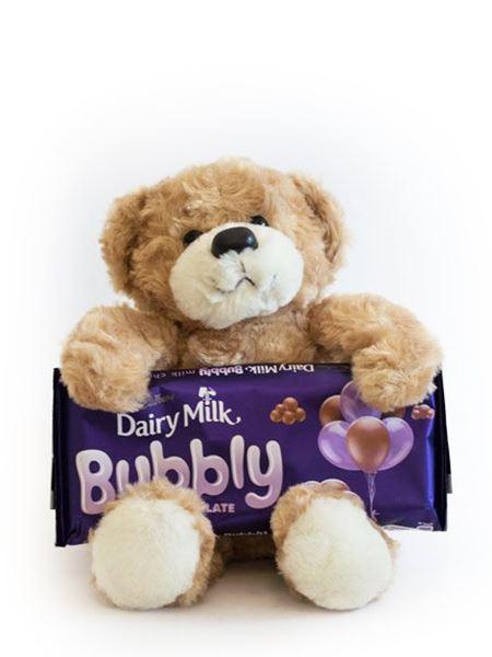 Small Teddy Bear & Cadbury's Bubbles - Bloomable (PTY) Ltd