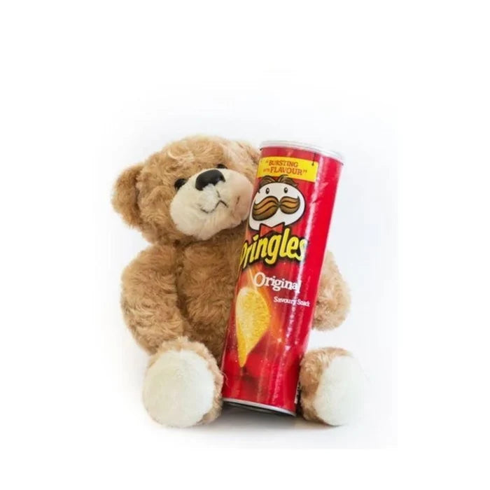 Small Teddy Bear & Red Pringles