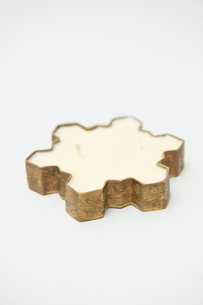 Snowflake Shaped Decorative Candle - Winter Holiday Party Table Decor